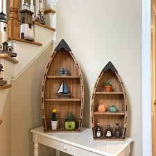 Decorative Wooden Hanging Boat Shelf