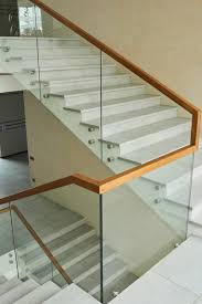 Glass Railing In Modern Office Building