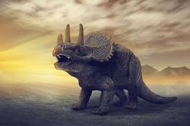 tyrannosaurus rex vs triceratops in a