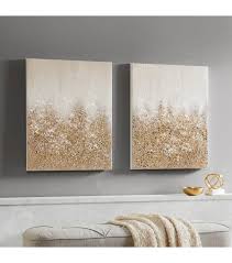 Gold Glitter Textured Canvas Wall Art