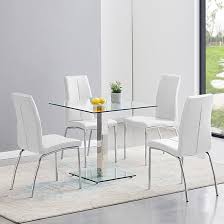 Jet Small Glass Dining Table In Clear