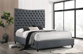 Upholstered Bed With Tall Tufted