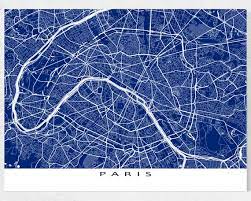 paris print for map of paris wall art