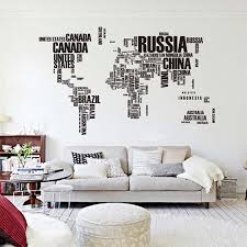 Map Wall Art Stickers For Living Room