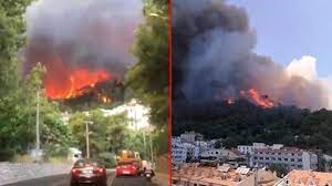 Son Dakika: Bir yangın da Marmaris'te çıktı! Armutalan'da yükselen alevler  yerleşim yerlerini tehdit ediyor - Haberler