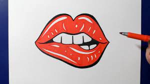 to draw lips biting lip svg design
