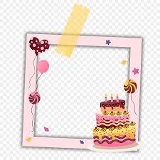 happy birthday cake balloon photo frame