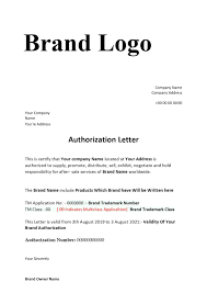 brand authorization letter format for