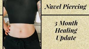 navel piercing 3 month update