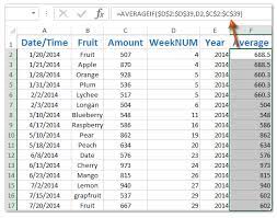 how to calculate weekly average in excel