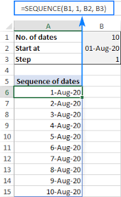 create a date sequence in excel and