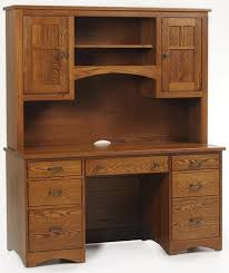 Our hutches are designed for large monitors, and have concealed storage doors. Prairie Mission Desk With Hutch Top From Dutchcrafters