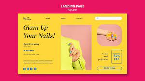 flat design nail salon landing page