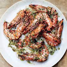 head on prawns with chile garlic and