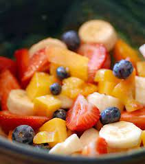 This summer berry fruit salad recipe makes enough for a crowd. Simple Fruit Salad Squeeze A Little Lemon Juice And Add A Little Bit Of Sugar And You Fruit Salad Recipes Fresh Fruit Breakfast Healthy Easter Dinner Recipes