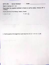 Solved Math 1401 Section Worksheet