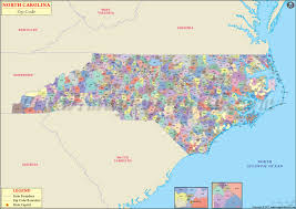 Buy North Carolina Zip Code Map