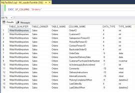 column names of a table in sql server
