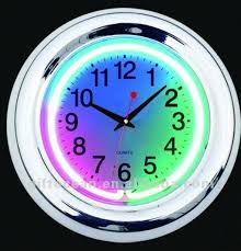 3 Colors Neon Light Wall Clock