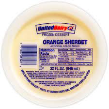 orange sherbet united dairy