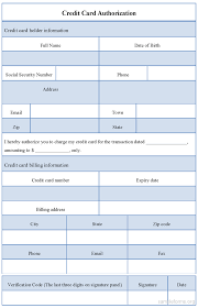 Credit Card Authorization Form Template Sample Forms