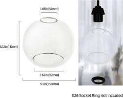 2 Pack Clear Glass Globe Lamp Shades