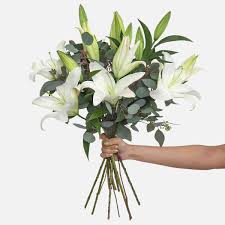white lily bouquet flower delivery