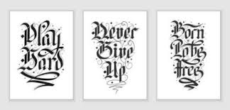 tattoo lettering vector art icons and