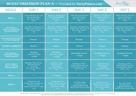 80 day obsession meal plan free timed