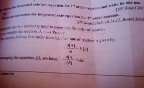 Law Equation For 1st Order Reaction