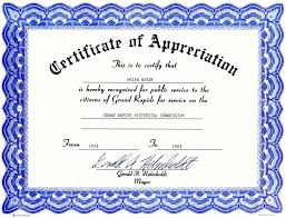 Free Templates For Certificates Of Appreciation