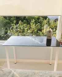 glass desk fits ikea glasholm php3900