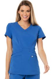 Careisma Charming Ca618a Womens V Neck Top Medical Uniforms Scrubs M Royal