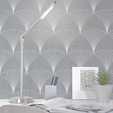 Midbec Design Art Deco Fan Silver Grey