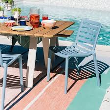 stackable slat outdoor chairs set of 2