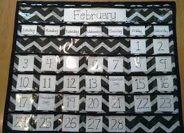 Back To Schoolblack And White Chevron Pocket Chart By