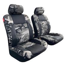 Gray Camo Amp Black Canvas Car Seat