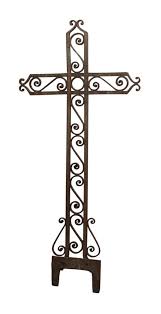 Wrought Iron Cross With Scrolling