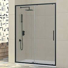 Sliding Shower Door With Black Profiles