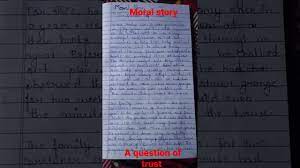 Moral story/ summary A question of trust ##class 10## - YouTube