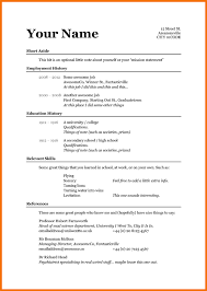 Format Freshers Raw Resume Example Simple Sample Examples