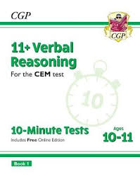 New 11 Cem 10 Minute Tests Verbal Reasoning Ages 10 11 Book 1 With Online Edition Paperback