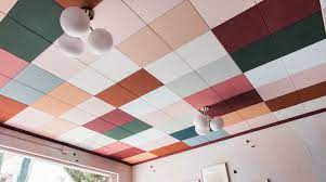 how to mask ugly drop ceiling tiles