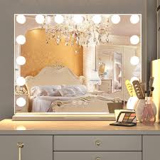 vanity lighted mirror with 15 led bulbs