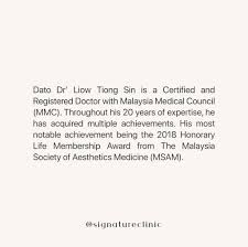 Bukit aman criminal investigation department director commissioner. Dato Dr Liow Tiong Sin Our Signature Signature Clinic Facebook