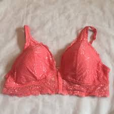 Maurice S Salmon Lace Front Closure Bra 3 Nwt