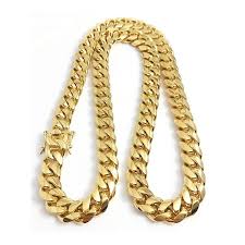 18k gold plated stainless steel miami