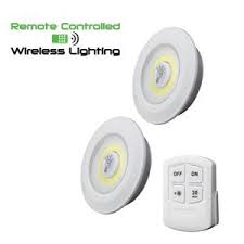 22132 Litezall Remote Controlled Cob Led Puck Lights 2 Pack