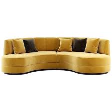 Hand Tailored Curved Sectional Sofa In