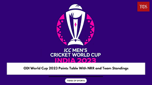 odi world cup 2023 points table with